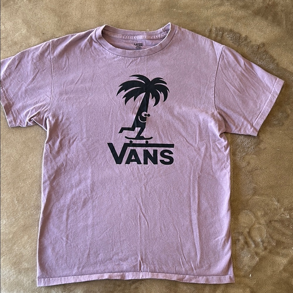 Men’s Vans Lilac T-Shirt with Palm Tree Graphic